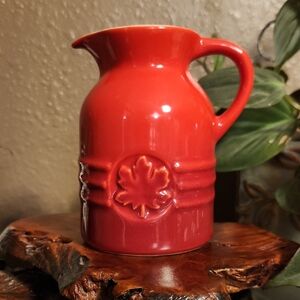 Le Creuset Red Syrup Jug Pitcher NWOT or EUC